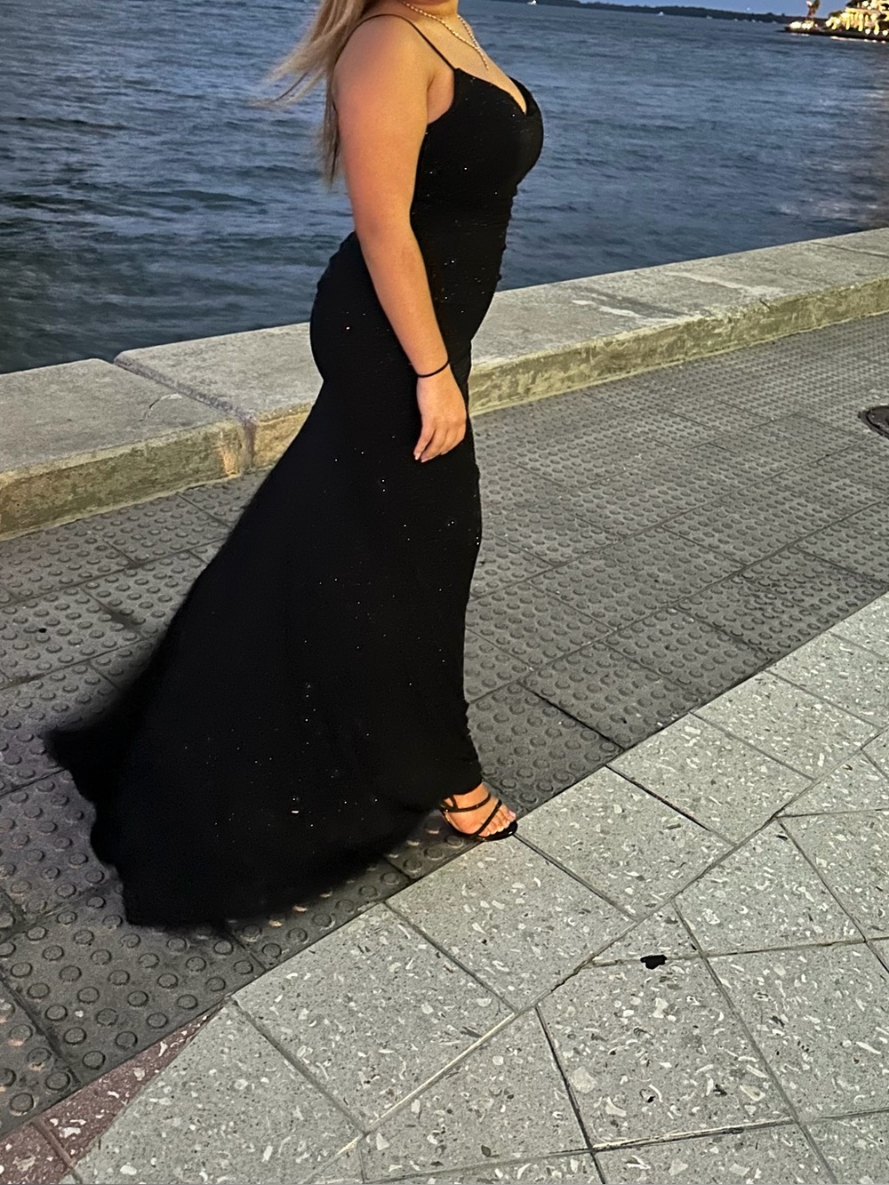 Windsor Black Sparkle Cowl Maxi Dress